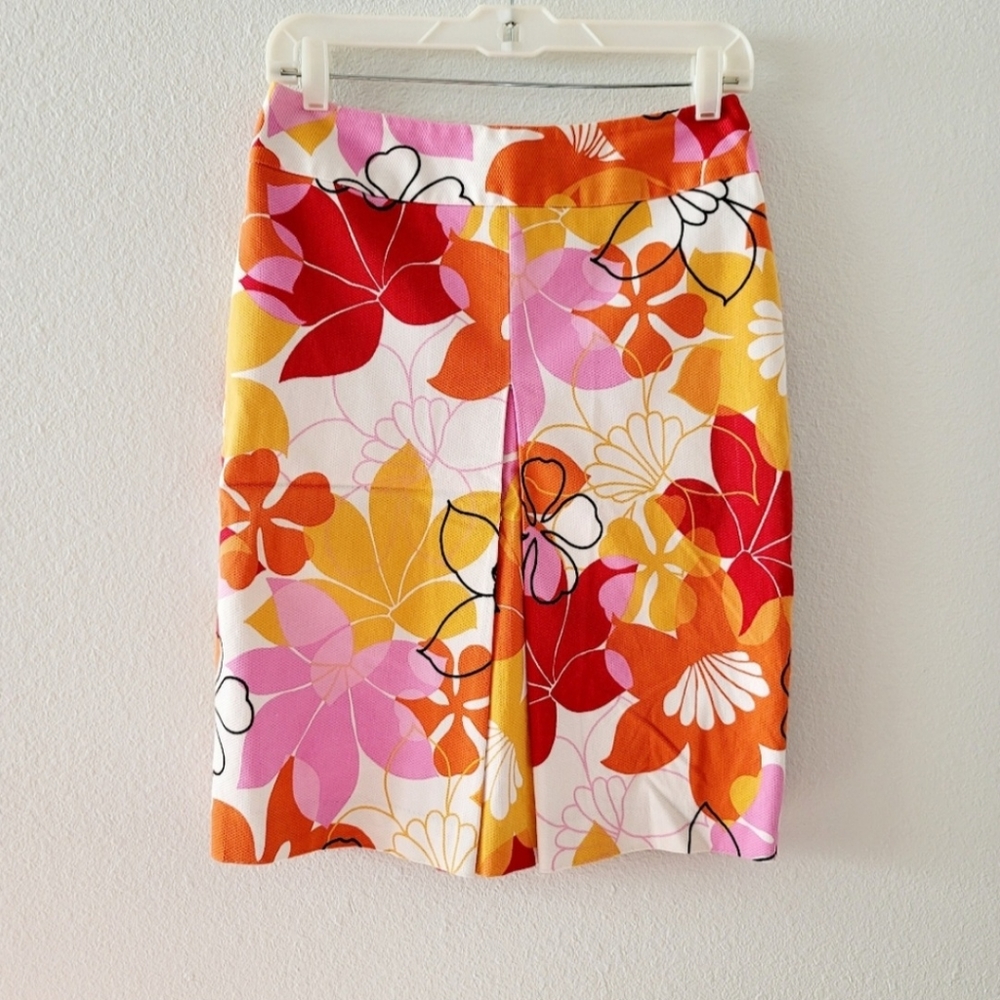 Grace Dane Lewis skirt size 4 floral texture colorful lined spring summer